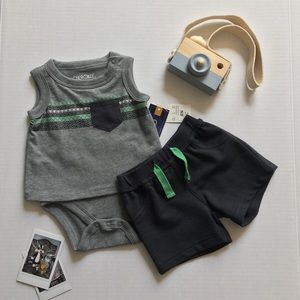 Cherokee Grey Onesie and Short Set Boy